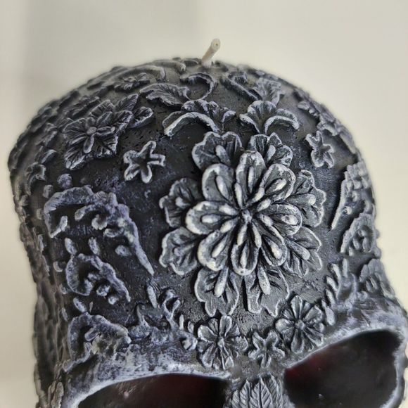 Skull Bleeding Candle Blue Texture Goth Halloween Bleeds Red Large Decor… - Picture 8 of 10